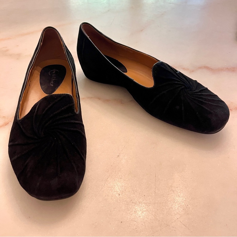 Earthies Zuma Suede Smoking Slippers Loafers Moccasin in Black Sz 10 - Picture 3 of 15